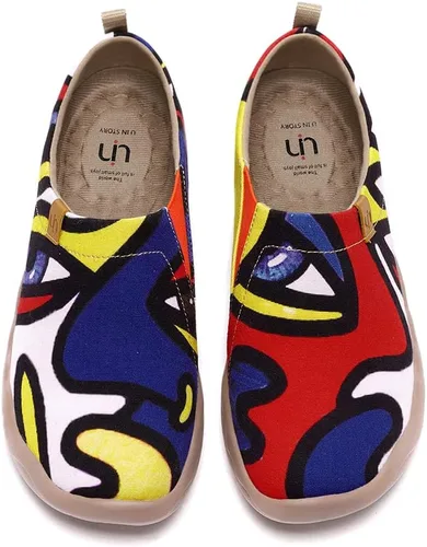 Vista 75 de UIN Mocasines casuales para mujer, de viaje, pintados, para caminar, ligeros, cómodos, de lona, tenis de moda