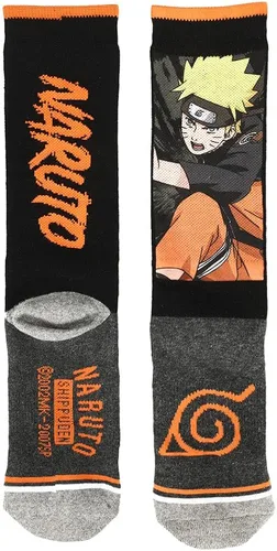 Vista 2 de Bioworld Calcetines deportivos de sublimación Naruto Shippuden para hombre Negro