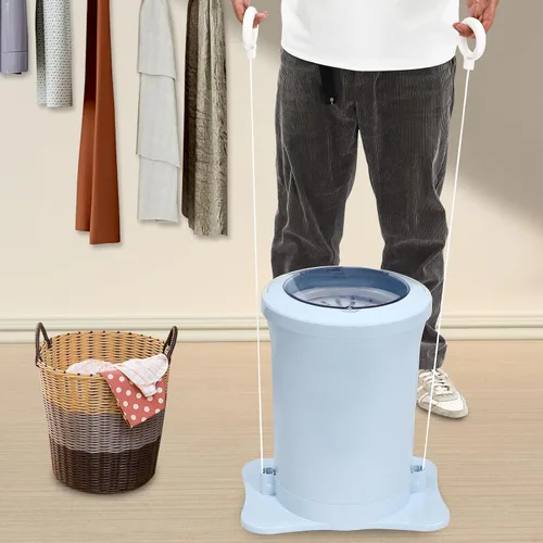 Vista 4 de Mini secadora manual de ropa, secadora giratoria de 12 litros, lavadora de pies con manguera de drenaje, deshidratador compacto para apartamentos