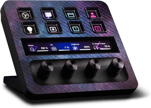 Vista 30 de MightySkins - Piel de fibra de carbono compatible con Elgato Stream Deck + Marble Magma Acabado de fibra de carbono texturizado protector