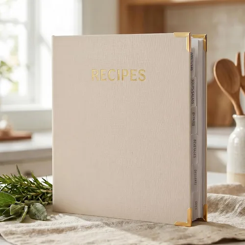 Vista 12 de Carpeta estética de recetas de 8.5 x 11 pulgadas con cubierta impermeable, el libro de recetas perfecto con fundas de plástico para escribir tus
