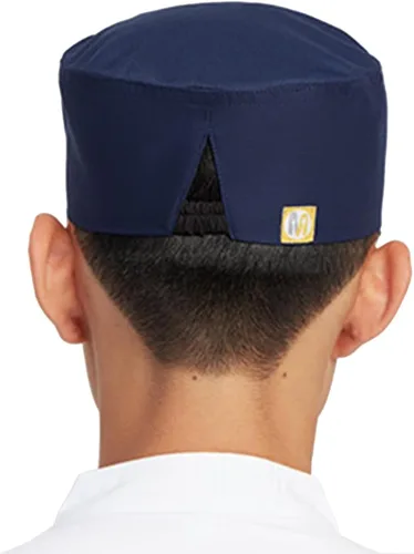 Vista 2 de Hyzrz Gorros de chef unisex ajustables para cocina con parte superior de malla transpirable (azul), Azul
