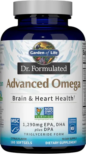 Vista 9 de Garden of Life Aceite de pescado omega avanzado formulado por el Dr. - Limón, 1,290 mg de EPA, DHA + DPA en forma de triglicéridos, suplemento Omega
