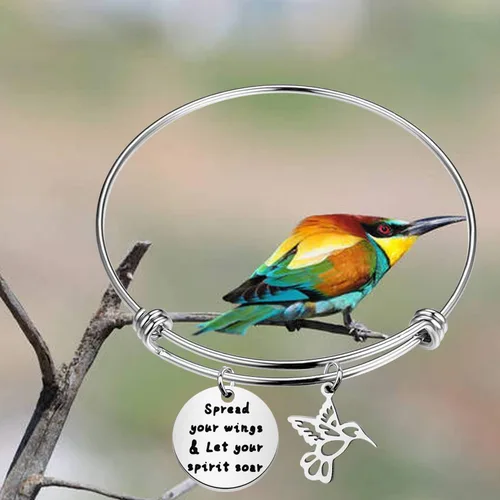 Vista 7 de HOLLP - Pulsera de abalorios para amantes de los pájaros y los pájaros, para extender tus alas y dejar que tu espíritu se despierte