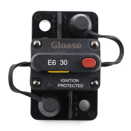 Vista 16 de Disyuntor manual de 12 V, 24 V, 15 A, reinicio manual para automóvil, RV, solar, marina, automoción, 12 voltios, 32 V CC, disyuntor de motor