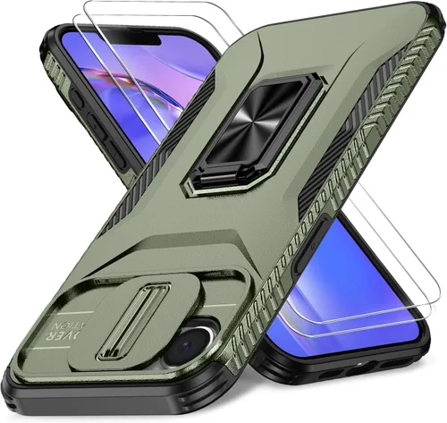 Vista 27 de Funda HakkTaoo para iPhone 13/iPhone 14 de 6.1 Pulgadas con Funda Deslizante para Cámara + Protector de Pantalla (2 Paquetes), Funda Protectora a