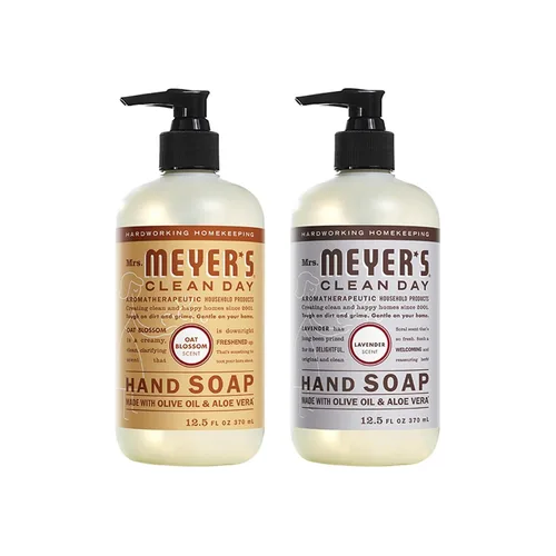 Vista 12 de Mrs. MEYER'S Jabón líquido para manos, 1 aroma de sidra de manzana y 1 aroma de saúco, 12.5 onzas líquidas cada uno (paquete variado)