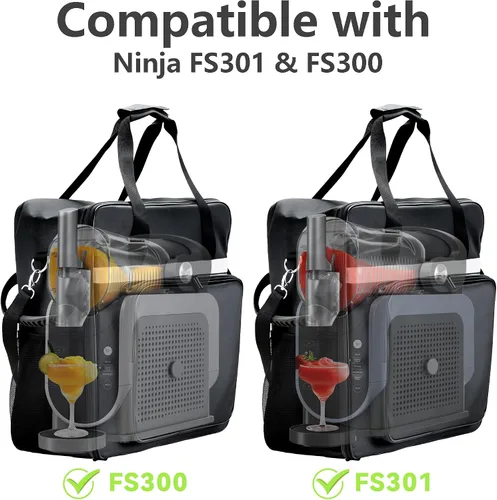 Vista 2 de AODPWEN Bolsa de transporte para máquina Ninja Slushie FS301 y FS300 Durable 1680D Oxford, Impact Padding, Hand & Shoulder Straps, Mesh Side