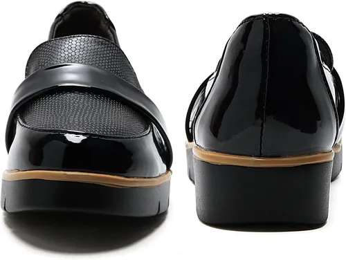 Vista 4 de UZB Mocasines sin cordones para mujer, cómodos zapatos de vestir de espuma viscoelástica