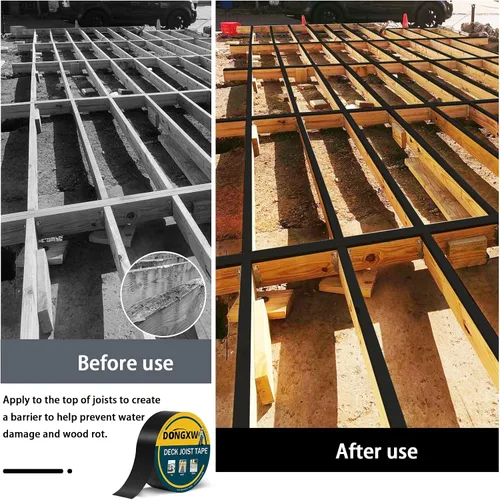 Vista 6 de Dongxw Cinta de Vigueta para Terraza 2''×50', Cintas Impermeables de Butilo para Vigas de Terraza, Cinta de Sellado Resistente a la Intemperie