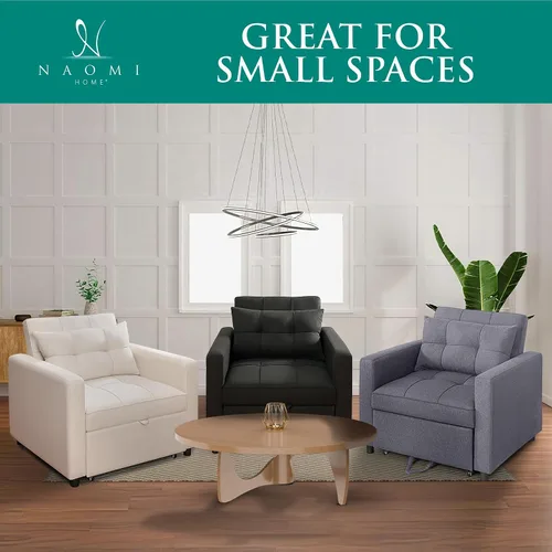 Vista 8 de Naomi Home Silla cama 3 en 1 – Silla convertible cama – Silla convertible, sofá convertible multiposición para espacios pequeños, sofá convertible