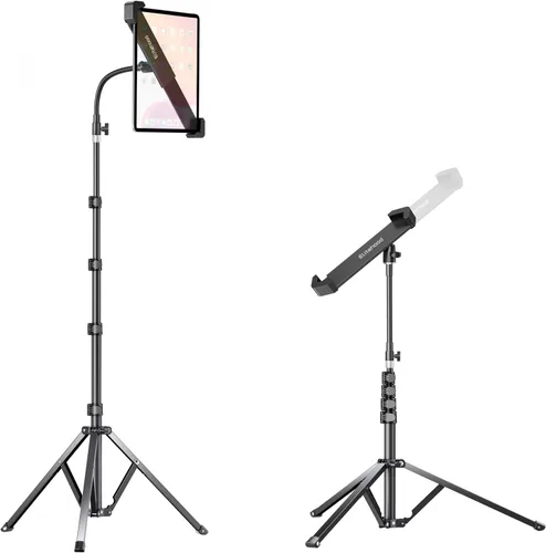 Vista 10 de elitehood Soporte de trípode de metal para iPad y soporte ajustable de 72 pulgadas con cuello de cisne para tableta, soporte de piso de aluminio