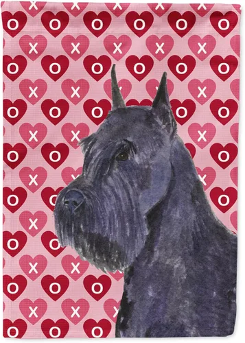 Vista 220 de Caroline's Treasures SS4484GF Bandera de jardín con diseño de bulldog inglés y corazones para el Día de San Valentín, bandera decorativa para patio