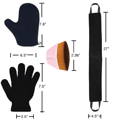 Vista 6 de Juego de 4 aplicadores de manoplas autobronceadoras, 1 manopla autobronceadora, 1 aplicador de loción autobronceadora, 1 cepillo bronceador facial