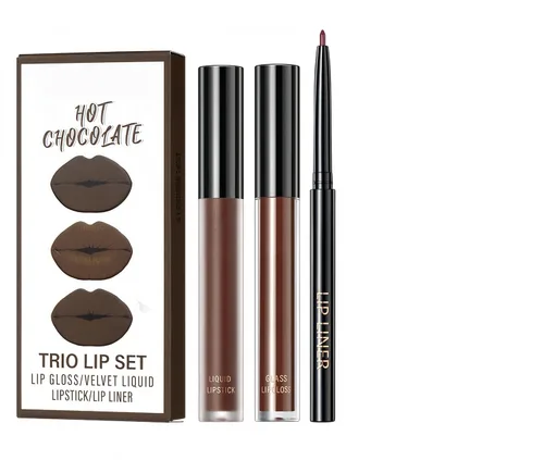 Vista 9 de MAEPEOR Kit de labios todo en uno, 3 en 1, delineador de labios suave y lápiz labial con lápiz labial líquido de terciopelo mate, brillo labial
