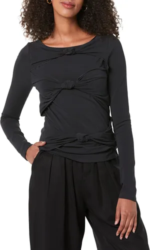 Vista 4 de TEREA Top frontal anudado de prímula para mujer
