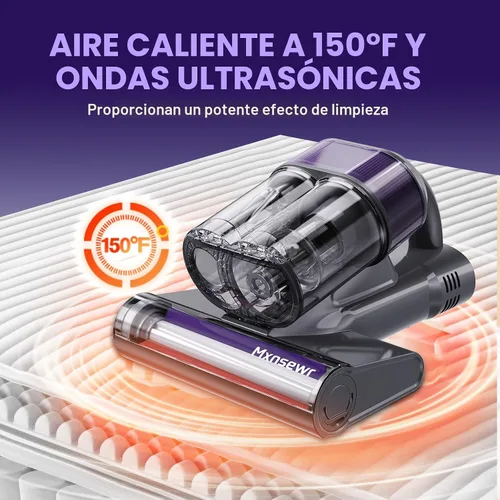 Vista 6 de Aspirador de colchón, aspiradora de cama con succión de 18 Kpa y luz UV-C Gris