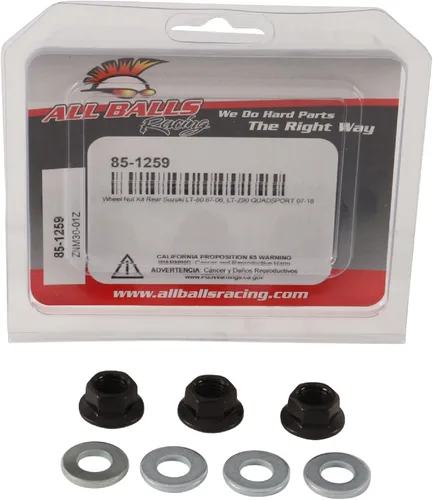 Vista 3 de All Balls 85-1259 Kit de tuerca y tuerca de rueda compatible con/repuesto para Suzuki LT-80 1987-2006, LT-Z90 QUADSPORT 2007-2018 OEM replacement