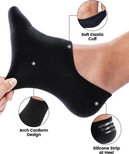 Vista 3 de IDEGG - Calcetines invisibles para hombre de corte bajo, calcetines cortos de tobillo para hombres, calcetines deportivos casuales con agarre