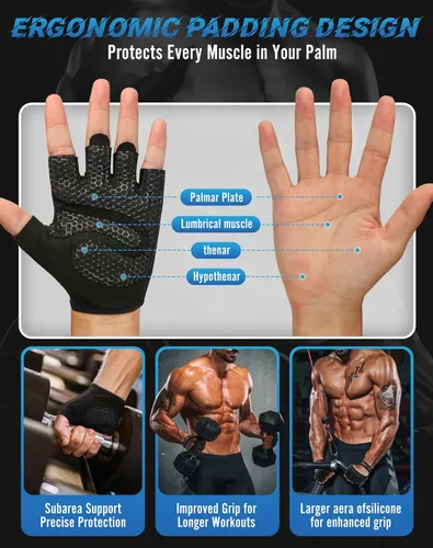 Vista 4 de Guantes de entrenamiento COFIT transpirables y antideslizantes, guantes de gimnasio para levantamiento de pesas para hombres y mujeres, agarre
