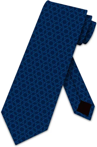 Vista 5 de Three Rooker Star of David Ties - Corbata religiosa para hombre marino
