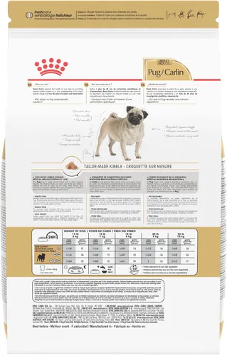 Vista 3 de Royal Canin Pug - Alimento seco específico para perros de raza adulta, bolsa de 10 libras Weight Management, Skin Barrier Support, For Adult Pugs