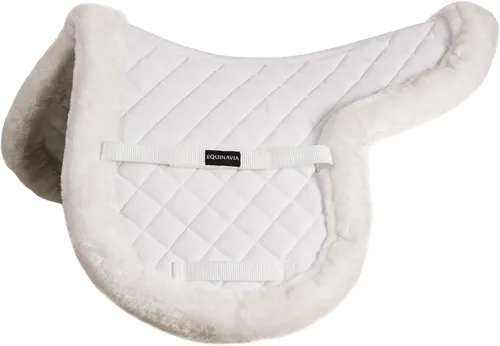 Vista 9 de Equinavia Eidsvoll - Almohadilla de sillín inglesa en forma de salto con ribete ultra polar Jumping English Half Pad Fleece, Shaped Comfortable