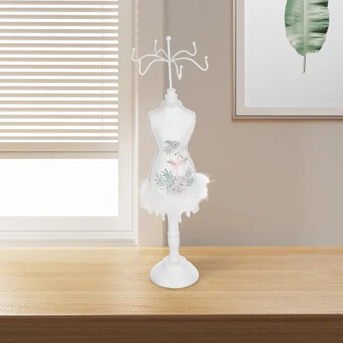 Vista 5 de SUPVOX Jewelry Stand Mannequin Figure Large Necklace Rack Display Tower with Earrings and Headband Organizer for Home Decor and Product Photography