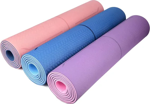 Vista 8 de YOGATI® Esterilla de Yoga con Correa con Líneas de Alineación. Esterilla de Entrenamiento en Casa para Mujeres, Hombres y Niños. Esterilla de Yoga