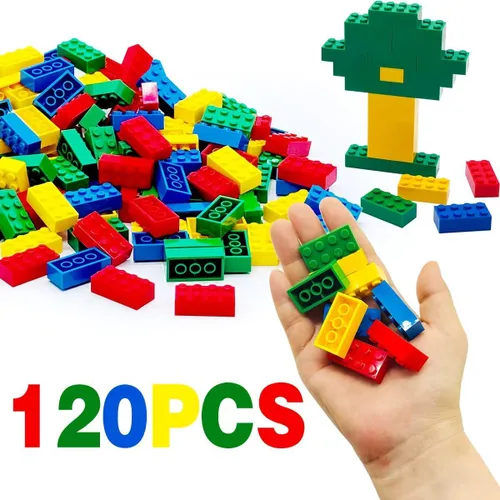 Vista 3 de Taken All Juego de 120 bloques de construcción clásicos de bloques de construcción MOC de 2 x 4 piezas de ladrillos básicos de construcción, piezas