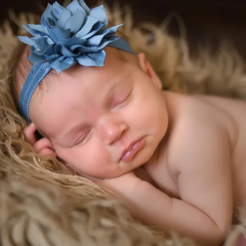 Vista 4 de Diademas de flores de pétalos para bebés y niñas, par elástico para niños pequeños