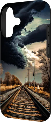 Vista 2 de Railroad Train Tracks Storm - Carcasa para iPhone 17