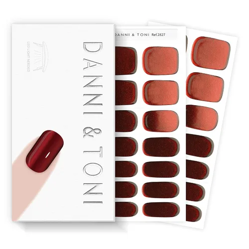 Vista 41 de DANNI & TONI Tiras de uñas de gel semicuradas, color rosa champán, ojos de gato, 28 calcomanías de regalo para mujer Aqua Ripple