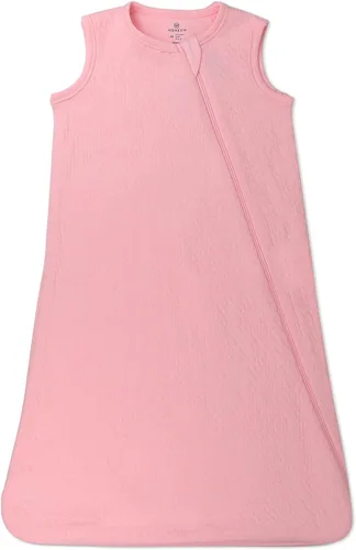 Vista 9 de HonestBaby - Manta vestible de algodón orgánico matelassé, rosa, grande