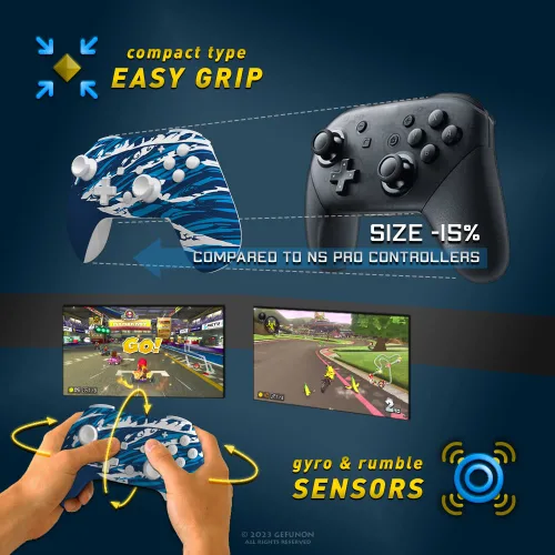 Vista 6 de Gefunon Switch Controller, Wireless Pro Controller Compatible with Nintendo SwitchLiteOLED, Water Breathing Edition Anime Game Control with Turbo