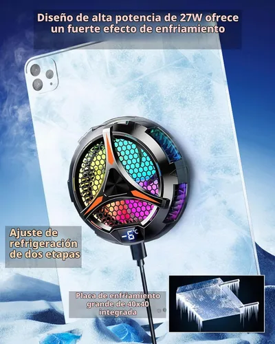 Vista 3 de Zooparty Enfriador magnético de tableta para iPad/Surface Pro/Samsung Tab/Steam Deck, compatible con Magsafe, ventilador de enfriamiento para iPad