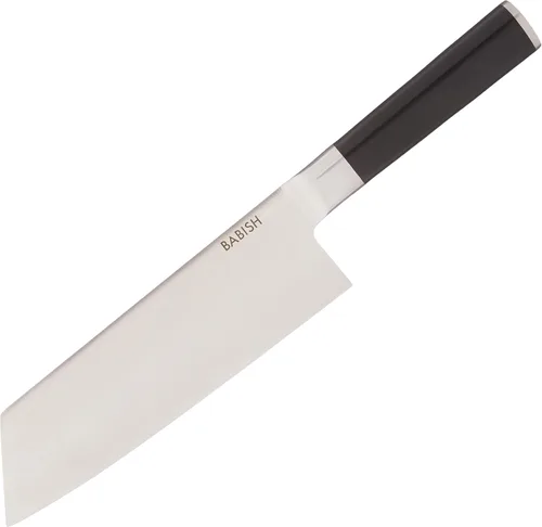 Vista 5 de Babish Wok de fondo plano de acero al carbono y sartén para freír, 14 pulgadas y cubiertos de acero alemán 1.4116 de alto carbono, cuchillo de llave