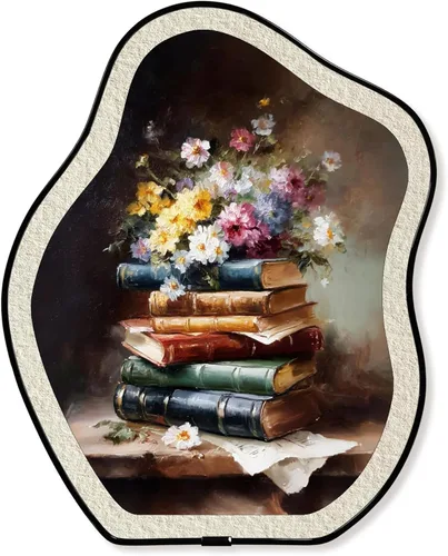 Vista 19 de KVEKVE Dark Academia - Decoración ovalada enmarcada para pared, paisaje gótico, naturaleza, luna Moody, decoración colgante, para pared o mesa