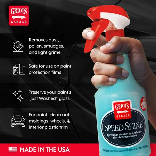 Vista 3 de Griot's Garage Speed Shine para detallado de automóviles, detallador rápido para todas las superficies exteriores, molduras y ruedas, proporciona un