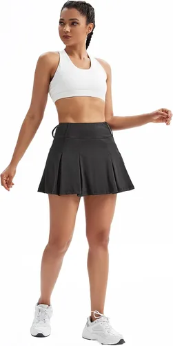 Vista 5 de Blaosn Faldas de tenis fluidas para mujer, para entrenamiento, atletismo, golf, faldas plisadas, con pantalones cortos, cintura alta, ropa linda