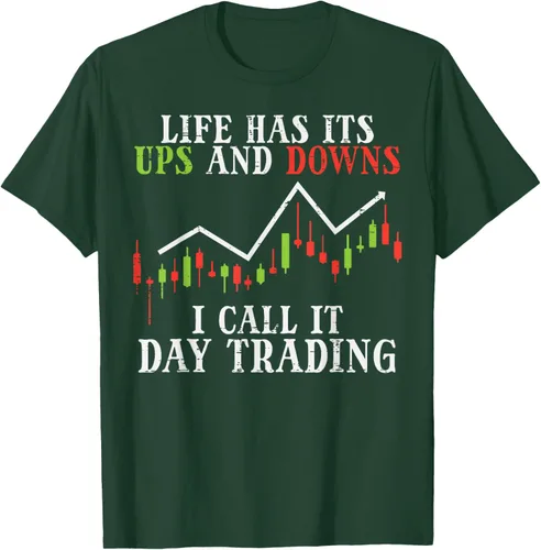 Vista 92 de Life Ups And Downs Day Trading Crypto Stock Market Trader T-Shirt, Negro