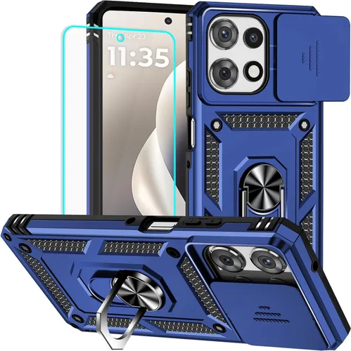Vista 7 de HNHYGETE Funda para Moto G Power 5G 2024 con protector de pantalla: [grado militar de 20 pies a prueba de caídas] Funda protectora a prueba
