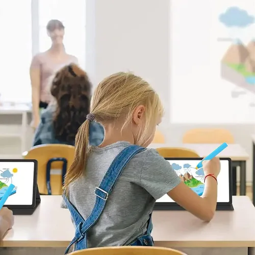 Vista 6 de Kenkor Lápiz táctil para niños, universal, compatible con iPad/iPhone/Android/Samsung/Kindle/Microsoft/Tablet, color azul