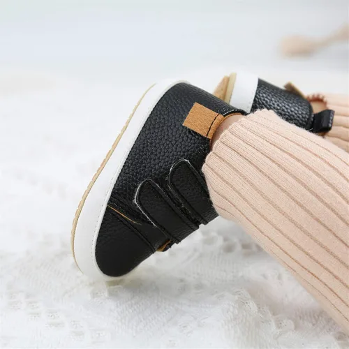 Vista 3 de Tenis de tobillo alto unisex para bebés, niños y niñas, suela de goma suave, zapatos de cuna para niños pequeños