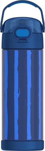 Vista 20 de THERMOS FUNTAINER Botella aislada al vacío de acero inoxidable de 16 onzas con tapa ancha de canalón, MINECRAFT