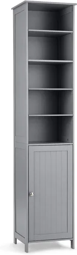 Vista 7 de GLACER Gabinete de almacenamiento de 72 pulgadas de alto, gabinete de piso de baño con estantes ajustables, gabinete de almacenamiento estrecho que