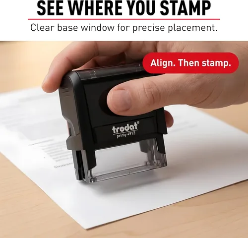Vista 5 de Trodat Printy 4912 Autoentintado Hazlo tú mismo (DIY) Kit de sellos personalizados de 4 líneas para mensajes o direcciones con tinta negra