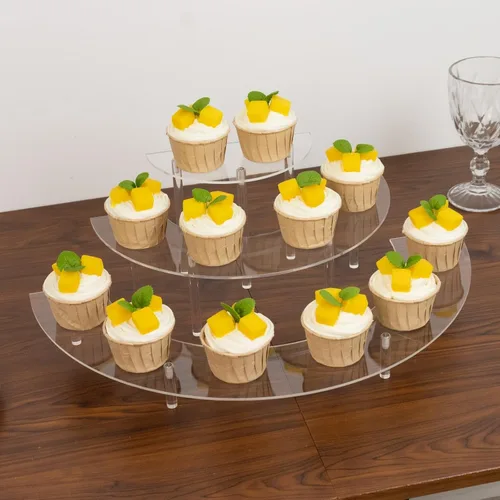 Vista 11 de Efavormart - Soporte para decoración de postres de 2 niveles de 18 pulgadas para cumpleaños, Navidad, fiesta, boda Redonda