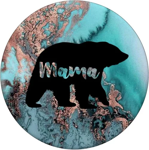 Vista 3 de Teal Rose Mama Bear Watercolor PopSockets - Agarre y soporte para teléfonos y tabletas