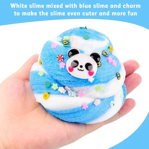 Vista 3 de Cloud Slime - Paquete de 15 fundas coloridas para niñas y niños, suministros divertidos de recuerdos de fiesta, kit de slime a granel perfumado